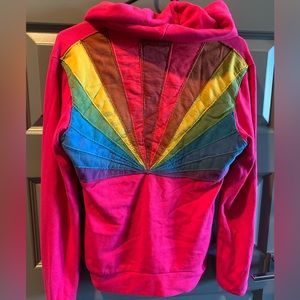 Small Aviator Nation Hot Pink Sunburst Zip Hoodie